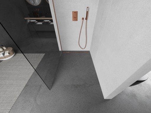 MEXEN KIOTO L ŚCIANKA PRYSZNICOWA WALK-IN 60 x 200 CM MIEDŹ szkło 8 mm