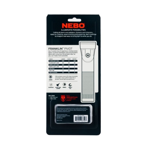 NEBO LATARKA LAMPA LED AKU USB WARSZTATOWA 300lm
