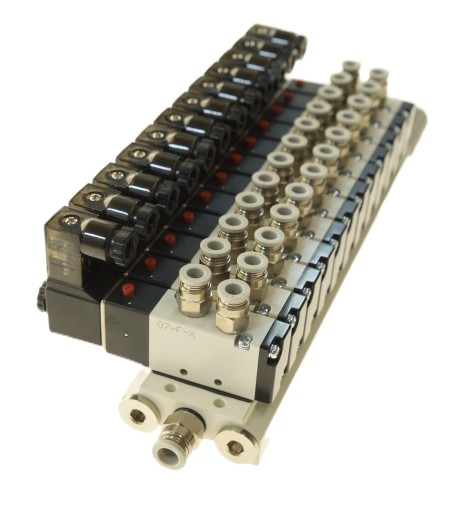 Wyspa 12 zaworowa AIRTAC Seria 100 5/2 - 1/8 24V DC