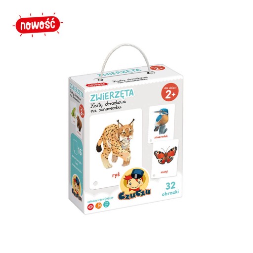CZUCZU Карточки с картинками на веревке ЖИВОТНЫЕ 2+