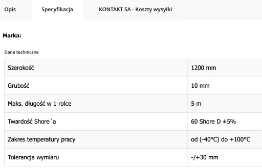 КИСЛОСТОЙКАЯ РЕЗИНОВАЯ ПЛИТА 10мм EPDM 10х1200ммх100мм