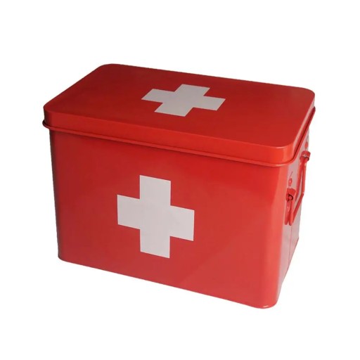 Survival Medicine Storage Box Portable Handle First-aid Kit Metal First