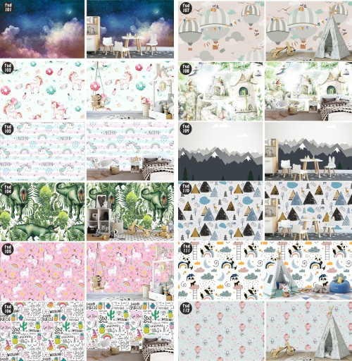 Фотообои для детской комнаты ПАСТЕЛЬНЫЕ РАДУЖНЫЕ ОБЛАКА ЦВЕТА