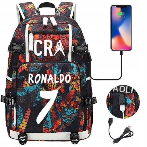 БОЛЬШОЙ РЮКЗАК А4 CRISTIANO RONALDO ВОДОНЕПРОНИЦАЕМЫЙ USB