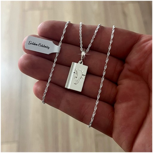 СЕРЕБРЯНОЕ ОЖЕРЕЛЬЕ 925 ПРОБЫ, ЦЕПОЧКА С МЕДАЛИТАМИ, ДЛЯ ДЕВОЧКИ + ГРАВИРОВКА
