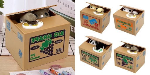 Piggy Coin Storage Deposit Auto Scroll Paper note Simulated Face Recogniti