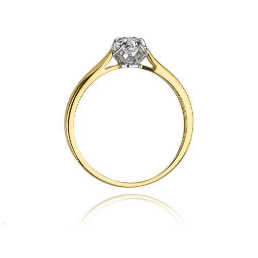Кольцо W-62 0,15CT Diamond Yellow Gold 585