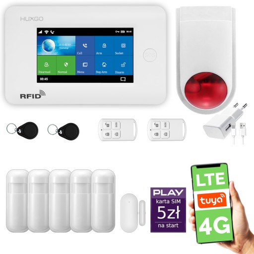 Беспроводная сигнализация WiFi + GSM 4G LTE с приложением TUYA, HUXGO HXA006 4G