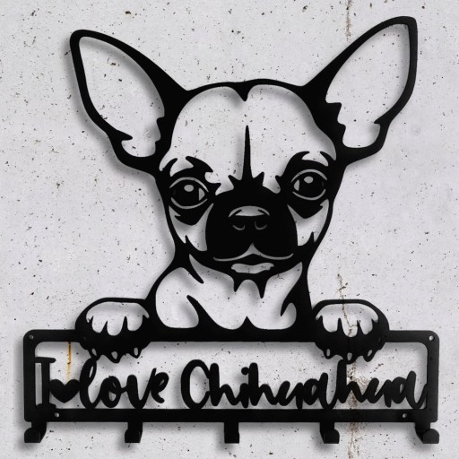 Вешалка для прихожей Chihuahua Love Dog, черная