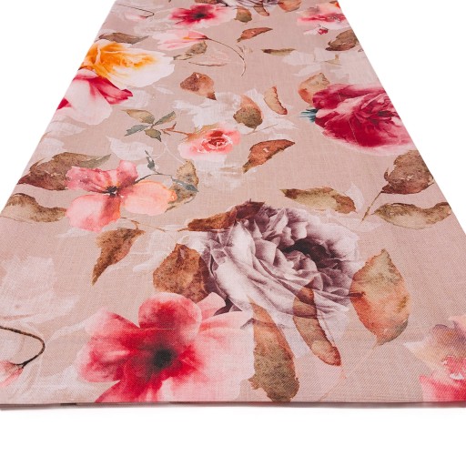 Салфетка GLAMOUR BEIGE + FLOWERS, дорожка квадратная 60x60