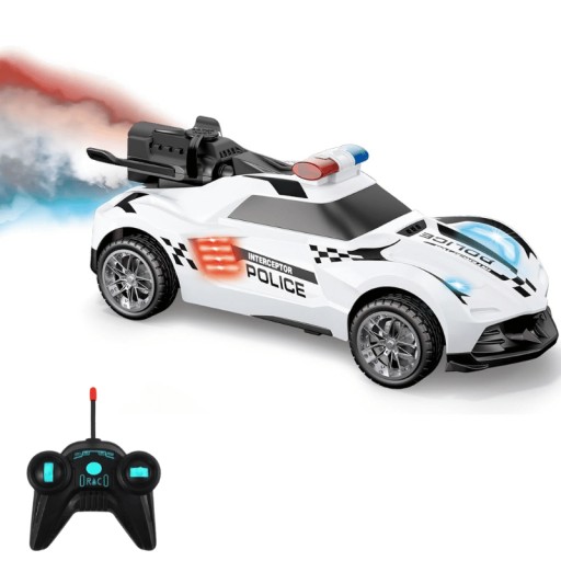 АВТОМОБИЛЬ ПОЛИЦИЯ RC ДИСТАНЦИОННО УПРАВЛЯЕМЫЙ ГОНОЧНЫЙ АВТОМОБИЛЬ С ДЫМОВЫМ ПАРОВЫМ АВТОМОБИЛЕМ