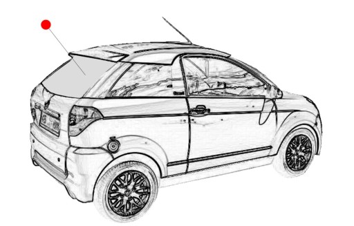 ЗАДНЕЕ СТЕКЛО AIXAM COUPE 2010, ТОНИРОВАНИЕ, ОРИГИНАЛ