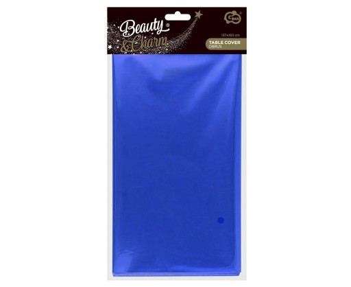 IMPREZOWY OBRUS FOLIOWY metaliczny NIEBIESKI 137 x 183 cm GODAN duża CERATA