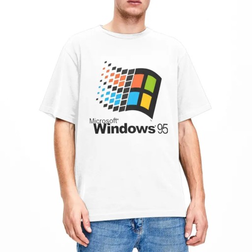 Мужская и женская хлопковая футболка с круглым вырезом Windows 95 Vaporwave