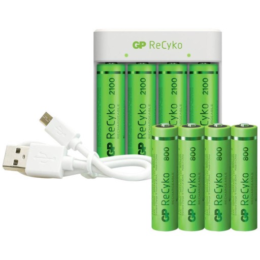EMOS Ładowarka akumulatorowa GP Eco E411 + 4× AA 2100 + 4× AAA 800 B51418