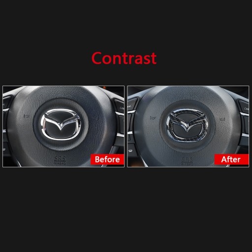 Наклейка на руль автомобиля Mazda - Серебристая