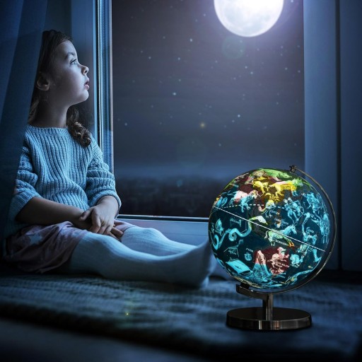 globus szkolny fizyczny mapa Ze światłem LED glob konstelacyjny 29cm 3w1