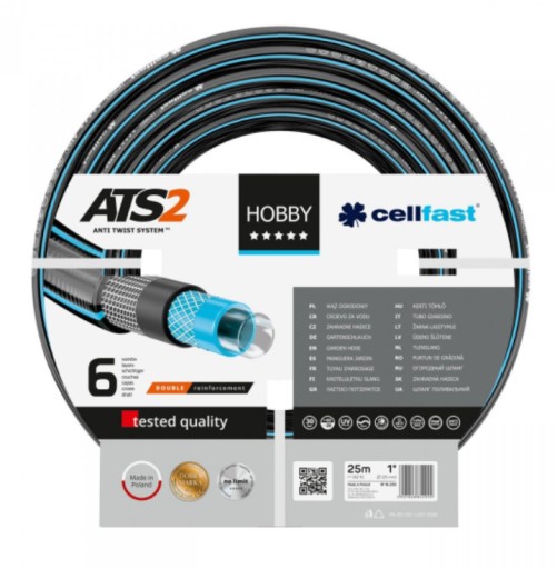 САДОВЫЙ ШЛАНГ CELLFAST HOBBY ATS2 1 дюйм, 25 м