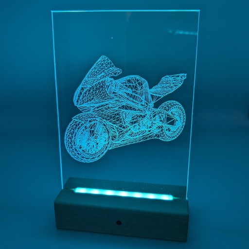 Деревянная подставка LED прямоугольная RGB батарейки