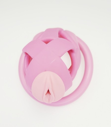 Mały Różowy Pas cnoty, Chastity Cage 4 Oringi Dilator M