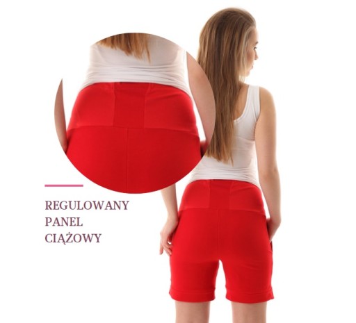 KRÓTKIE SPODENKI CIĄŻOWE M SZORTY DRES CZERWONE