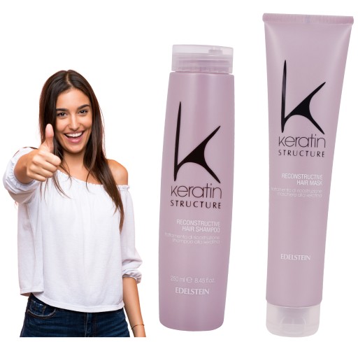 Szampon i Maska NAWILŻAJĄCA Włosy WYGŁADZAJĄCA Keratynowa Keratin Structure