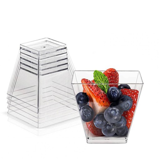 Чашки Контейнеры для десертов Квадратные чашки 24 pcs Назначение Десертный сладкий стол