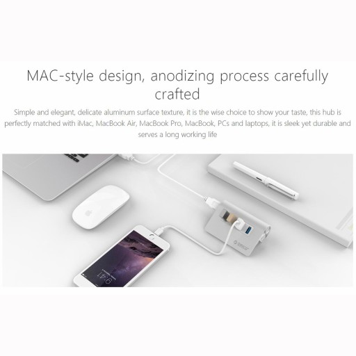 ORICO M3H4-V1 из алюминиевого сплава, 4 порта USB 3.0, концентратор