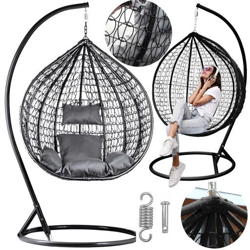 ПОДВЕСНОЙ СТУЛ COCOON, КАЧЕЛИ, САДОВАЯ КОРЗИНКА-КАЧАЛКА, ПОДУШКА, ОТДЕЛЬНО СТОЯЩИЕ