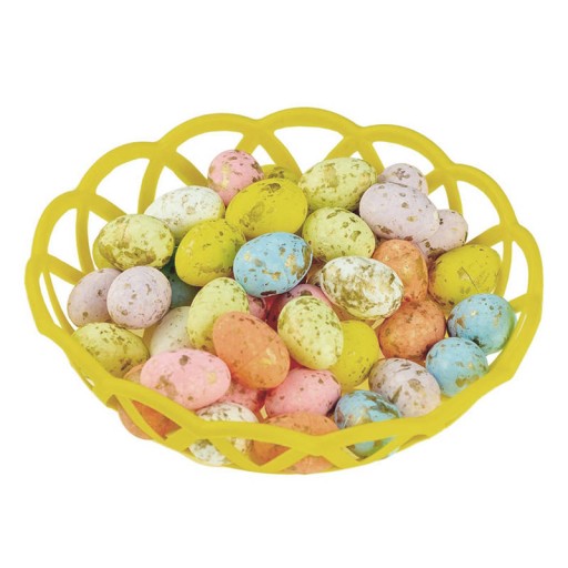Яйца из пенопласта, разноцветные, позолоченные, 2,5 см, 46 шт.