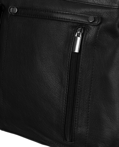Torba na laptopa skórzana męska czarna na ramię A4