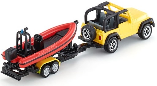 SIKU 1658 JEEP WRANGLER с прицепом и лодкой |1:87