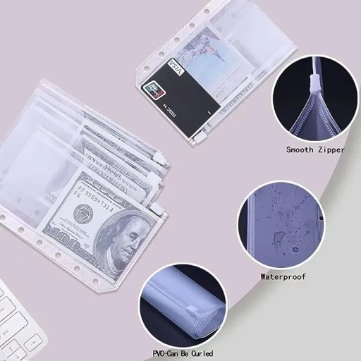 Маленький кошелек-планировщик с застежкой-молнией A7 Budget Binder