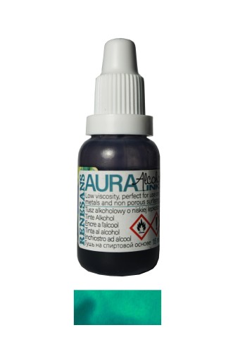 Спиртовые чернила AURA INK Renaissance для стекла и металла 15мл 122 БИРЮЗОВЫЙ