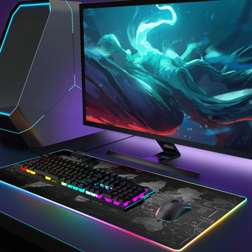 КОВРИК ДЛЯ ИГРОВОЙ МЫШИ СО СВЕТОДИОДНОЙ ПОДСВЕТКОЙ XXL