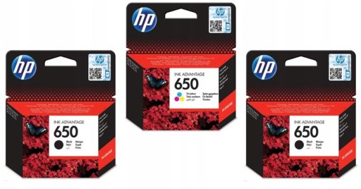 HP 650 Komplet Tusze Oryginalne 2XCZ101AE, CZ102AE