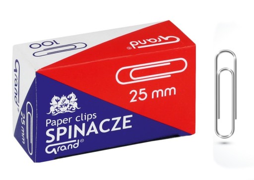 SPINACZE SREBRNE BIUROWE 25mm 1000 SZTUK GRAND