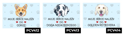 TABLICZKA PCV NIEBIESKI 22X15CM MOJE SERCE NALEŻY DO BEAGLE PREZENT WZORY