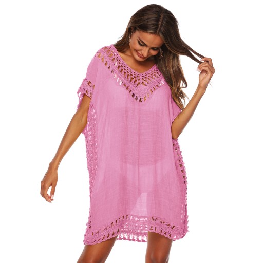 BEACH PAREO BEACH летнее платье BEACH BOHO туника с вышивкой РОЗОВЫЙ