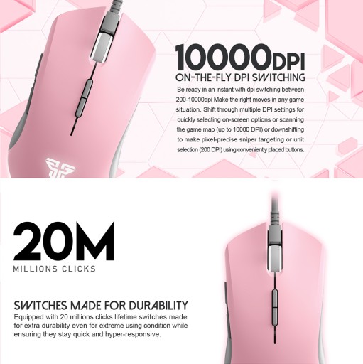X17 розовая игровая мышь 10000 DPI RGB Esport