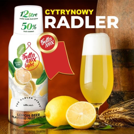КОНЦЕНТРАТ СИРОПА FruttaMax LIGHT ДЛЯ ГАЗИРОВАННЫХ НАПИТКОВ RADLER СО ВКУСОМ ЛИМОНА