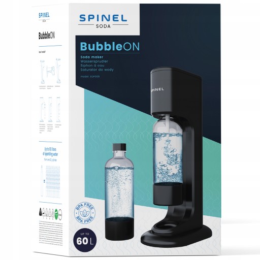 SATURATOR SPINEL SODA BubbleON DO GAZOWANIA WODY - 3x BUTELKI SPINELSODA