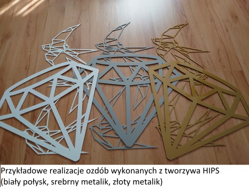 Dekoracja złoty NIEDŹWIEDŹ GEOMETRYCZNY do przyklejenia A047 50cm