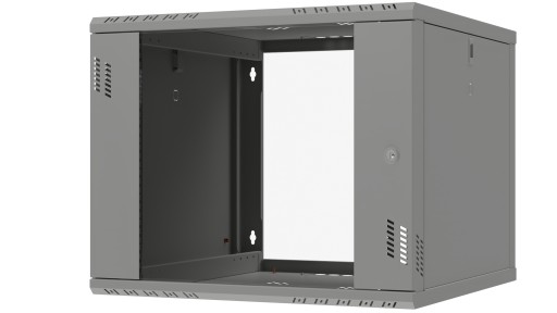 Подвесной серверный шкаф RACK 19 дюймов, 9U, 600 мм, стеклянная дверь, серый Stalflex