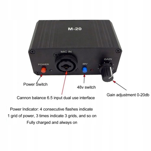 XLR МИКРОФОННЫЙ ПРЕДУСИЛИТЕЛЬ НИЗКИЙ ШУМ 27 ДБ