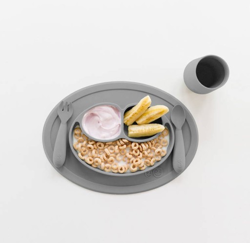 EZPZ Komplet Naczyń Silikonowych Mini Feeding Szar