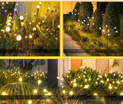 4x солнечные светлячки, садовые лампы 10LED