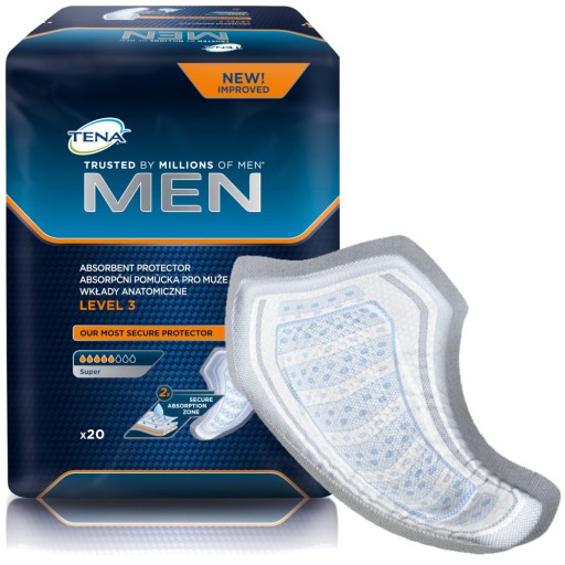 АНАТОМИЧЕСКИЕ СТЕЛЬКИ TENA MEN 3 МУЖСКИЕ СТЕЛЬКИ 3x20