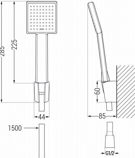 КОМПЛЕКТ ДЛЯ ВАННЫ MEXEN MINO R45 ЧЕРНЫЙ