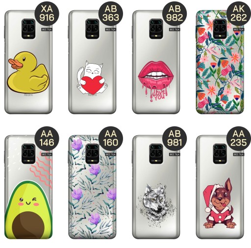 ETUI DO XIAOMI REDMI NOTE 9 PRO / 9 PRO MAX / NOTE 9S WZORY BEZ TŁA STICKER